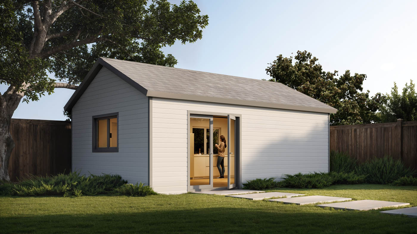 Anchored Tiny Homes of Southern New Hampshire A-384 studio ADU model. 