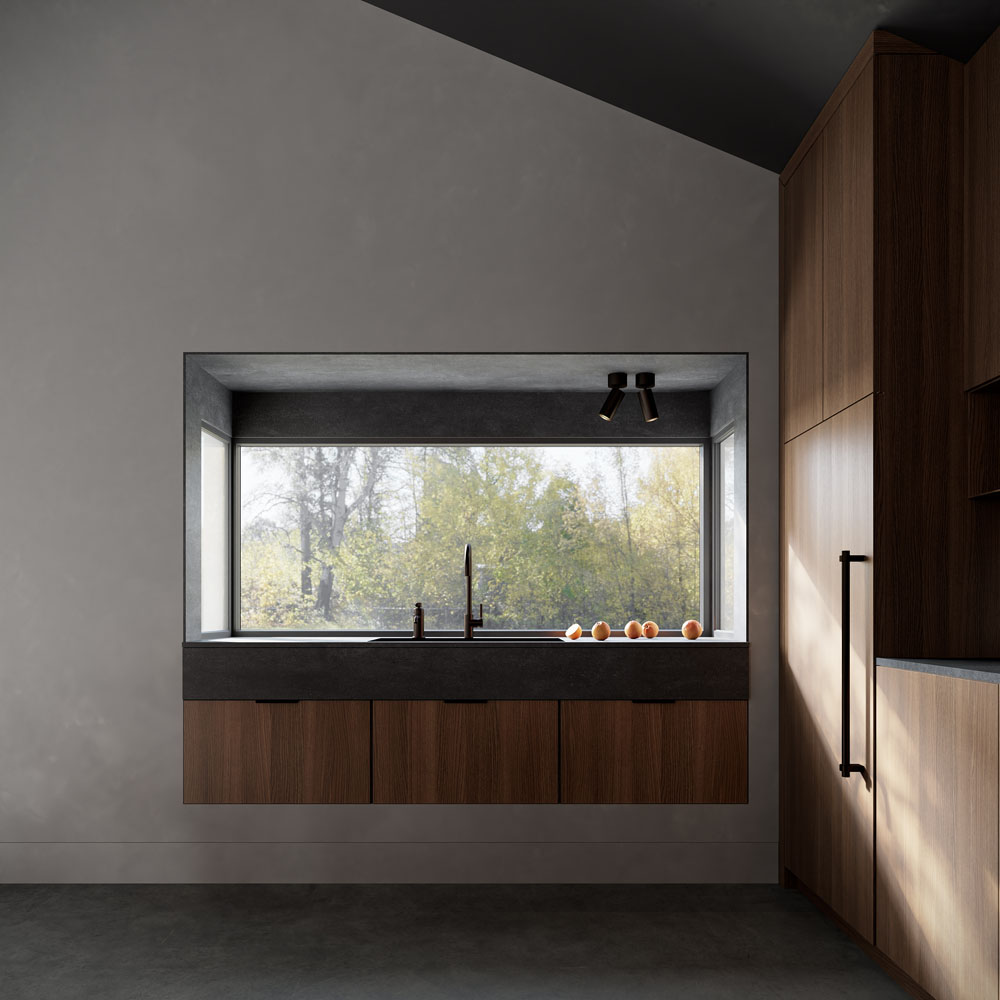 A kitchen sink from our gable interior model series - Anchored Tiny Homes San Jose.